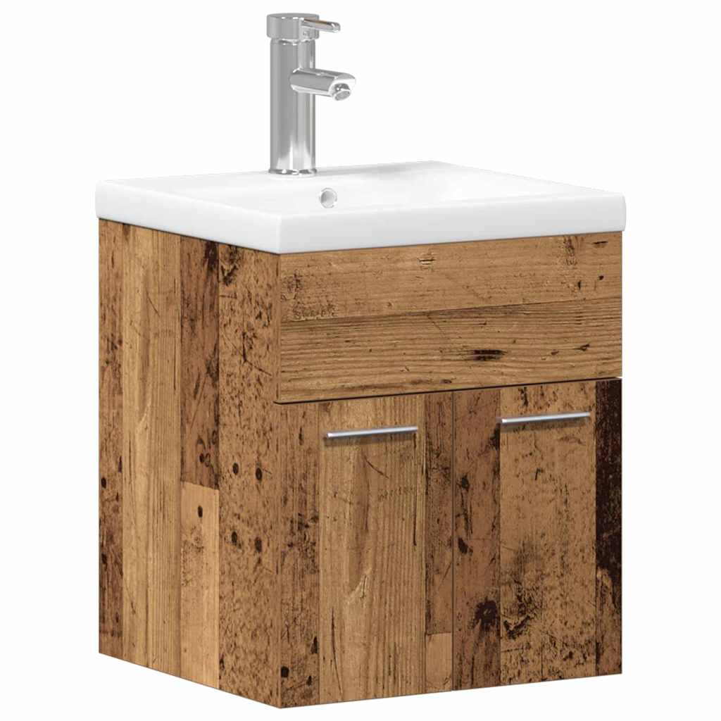 Bathroom Furniture Set 3 pcs Old Wood 41 x 38.5 x 46 cm